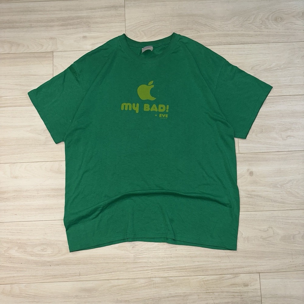 Y2K Apple Parody Tee size XL Adam & Eve Funny Art Spring Tech
